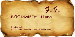 Földvári Ilona névjegykártya