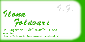 ilona foldvari business card